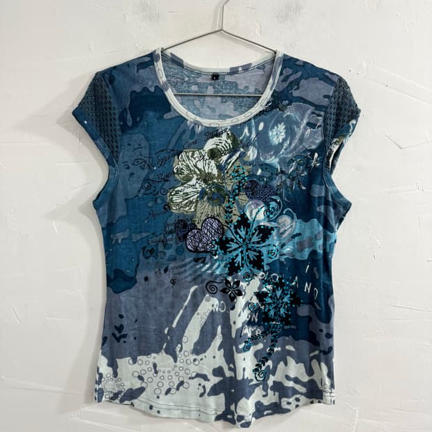 y2k oriental printing top