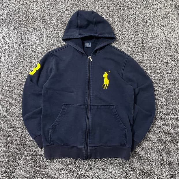 빈티지9. 폴로랄프로렌 빅포니 후드티 후드집업 핀터깔 네이비 옐로우