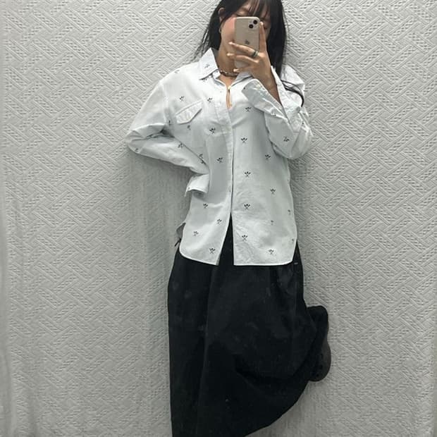 폴로 랄프로렌 럭비 해골패턴 클래식 핏 스트라이프 셔츠 M C06454