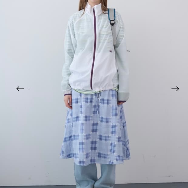 엔조블루스 2026ss 블루 체크 스커트