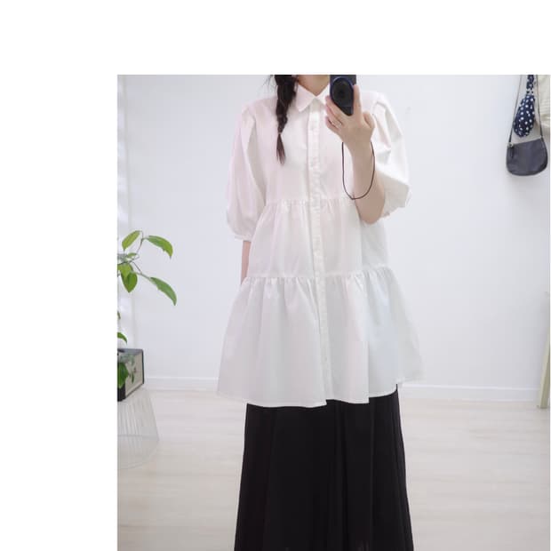 White puff blouse