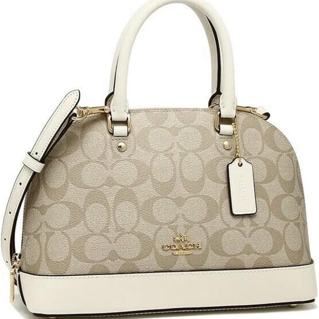 COACH 시그니처 돔 사첼백 골드카키