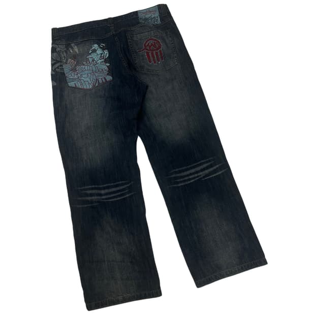 JPN Vintage 프린팅워싱데님진 40