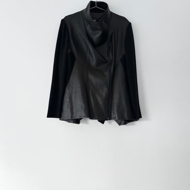 LIESANGBONG diagonal zip leather jacket