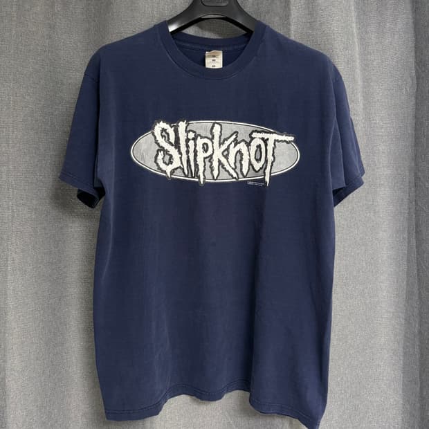 [XL] 90‘s 슬립낫 밴드 티셔츠 네이비 (Slipknot)