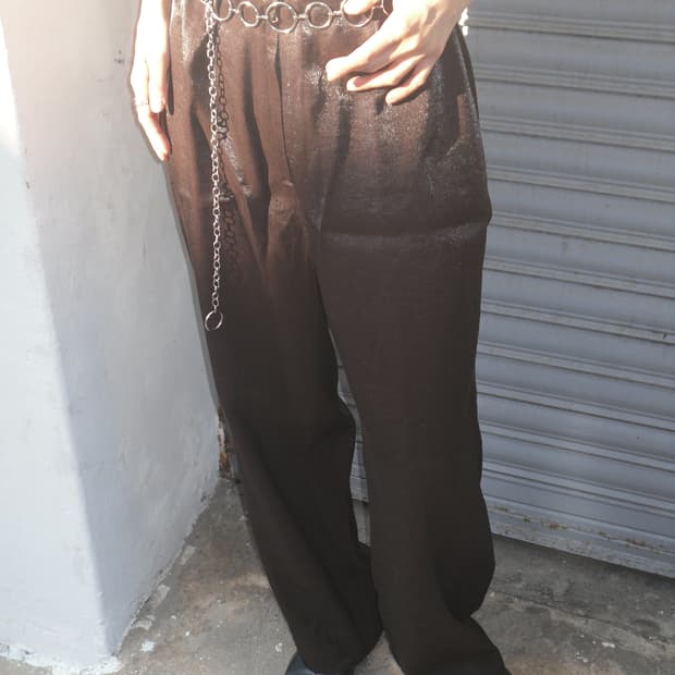 Dark brown pearl pants