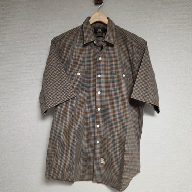 RRL 더블알엘 체크 반팔 셔츠 L