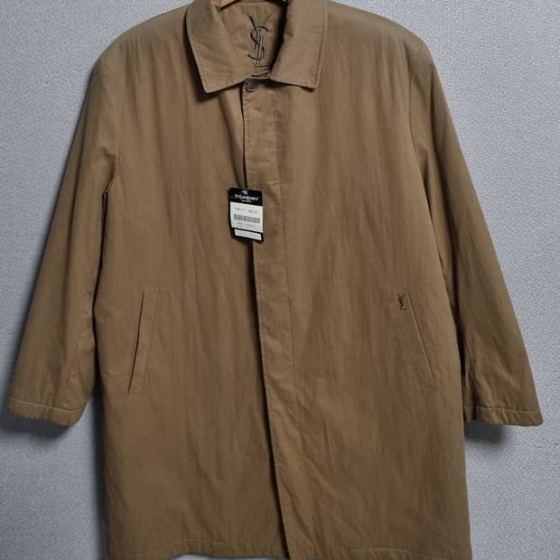 새상품) 실측 L (100) 입생로랑 빈티지 다크베이지 코트 데드스탁