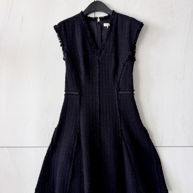 {파격할인}촬영용 의상Rebecca Taylor 블랙 트위드 원피스 Si