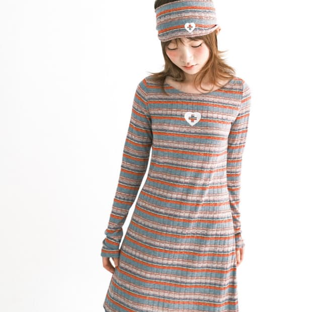 샵페어리 원피스 rainbow sheer knit mini dress 