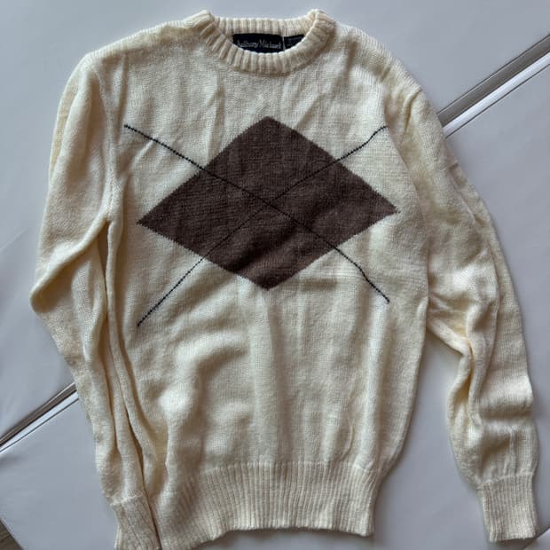 아가일 패턴 니트