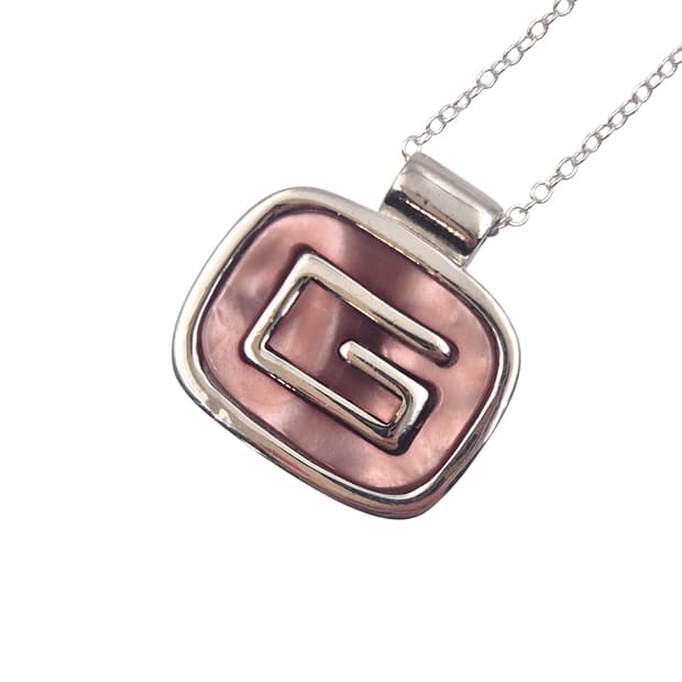 80s 지방시 아발론 자개 실버925 빈티지 목걸이