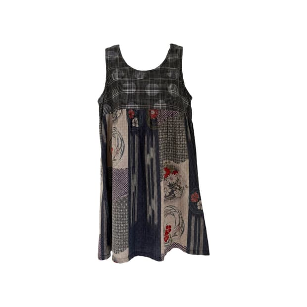 patchwork sleeveless dress