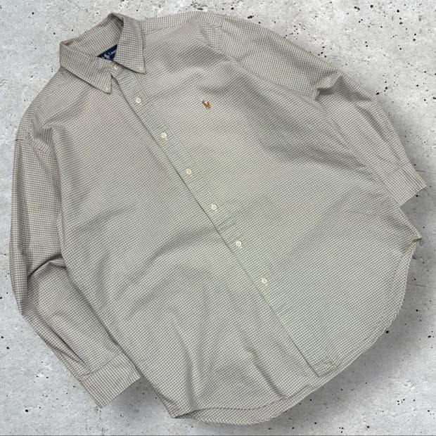 [XL] 폴로 랄프로렌 코튼 옥스포드 체크 남방 긴팔 셔츠 C523