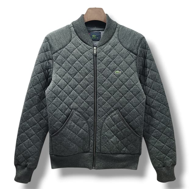 [95] 라코스테 그레이 퀼팅 블루종 자켓