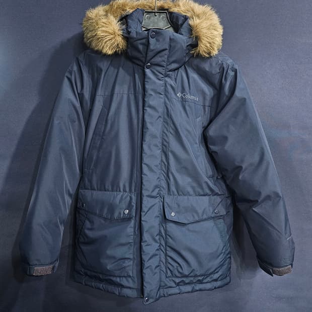 콜롬비아 옴니히트 네이비 남성 100 구스다운 패딩 