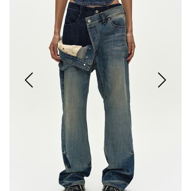 앤더슨벨 레이어드 데님팬츠 LAYERED WIDE PANTS