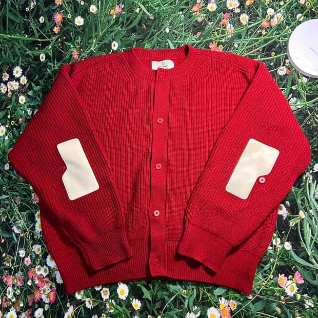 이얼즈어고 가디건 레드 XL 두껍