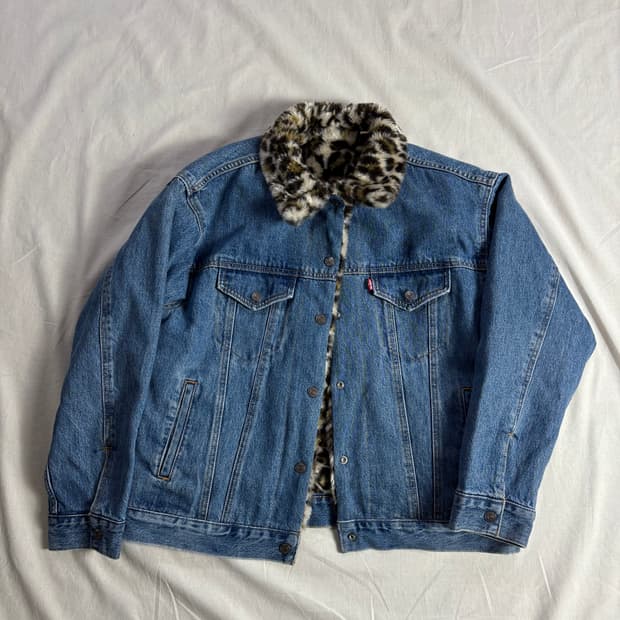 Levis 리바이스 리버시블 레오파드 데님 자켓 M