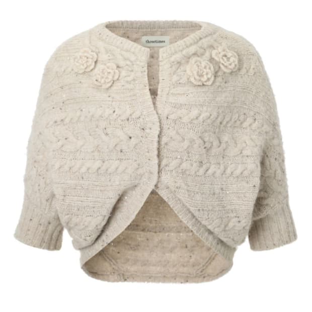 쓰리타임즈 스팽글 가디건