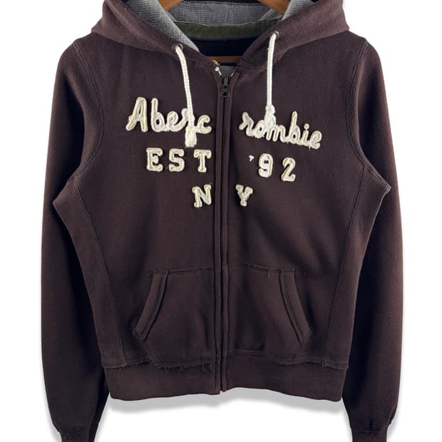 아베크롬비 브라운 딱붙 후드집업3064