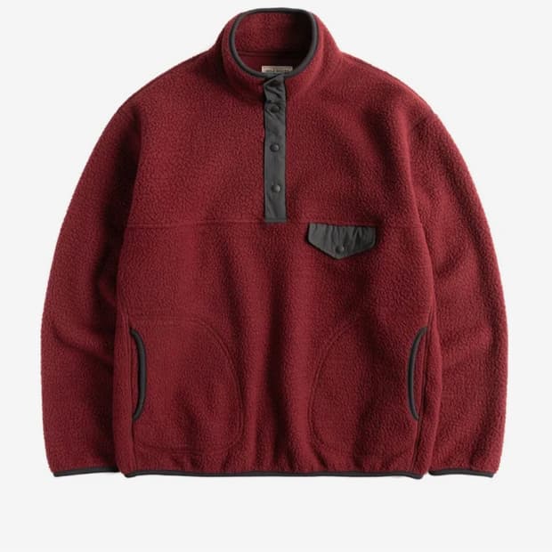 와일드브릭스 플리스 풀오버 와인 L사이즈