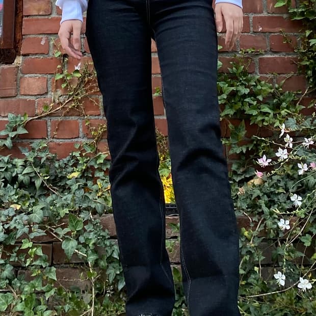 하이웨스트 스판 생지 팬츠