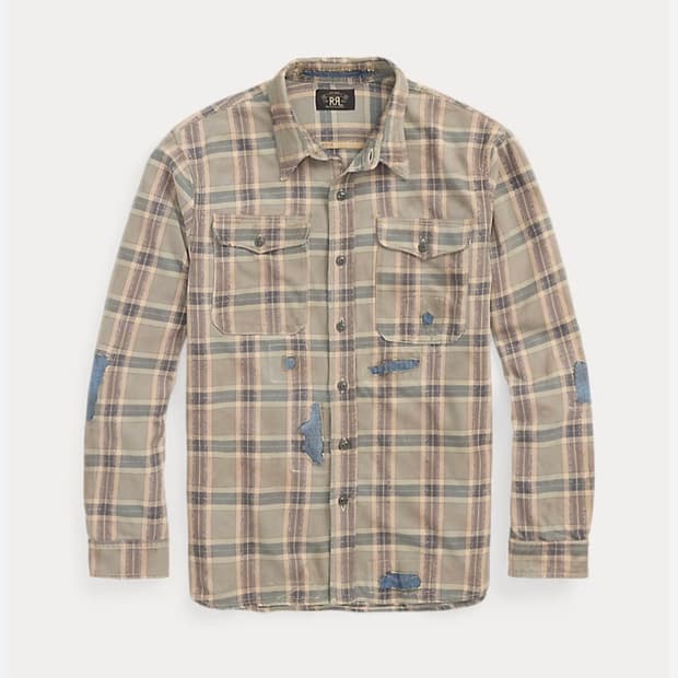 RRL 더블알엘 리페어 플래드 워크셔츠 M