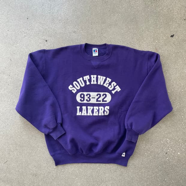 빈티지  러셀 애슬레틱 스웻셔츠 퍼플(화이트) made in usa 