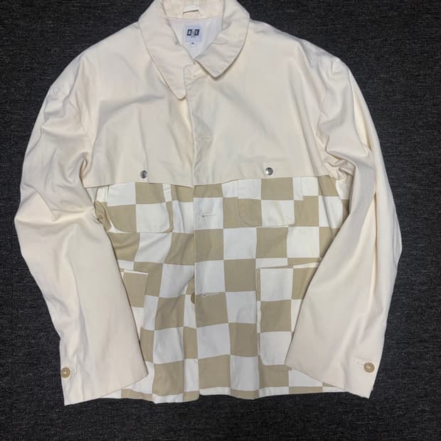 AIE 체커 아이보리 자켓 (XL)