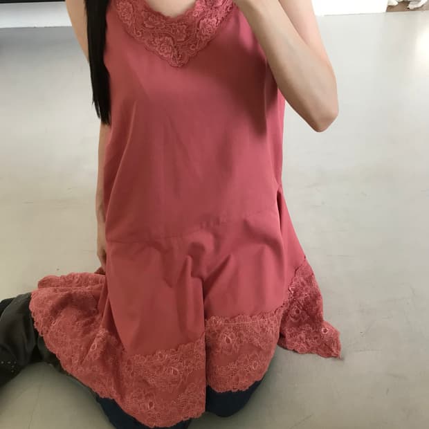 vintage pink lace one-piece
