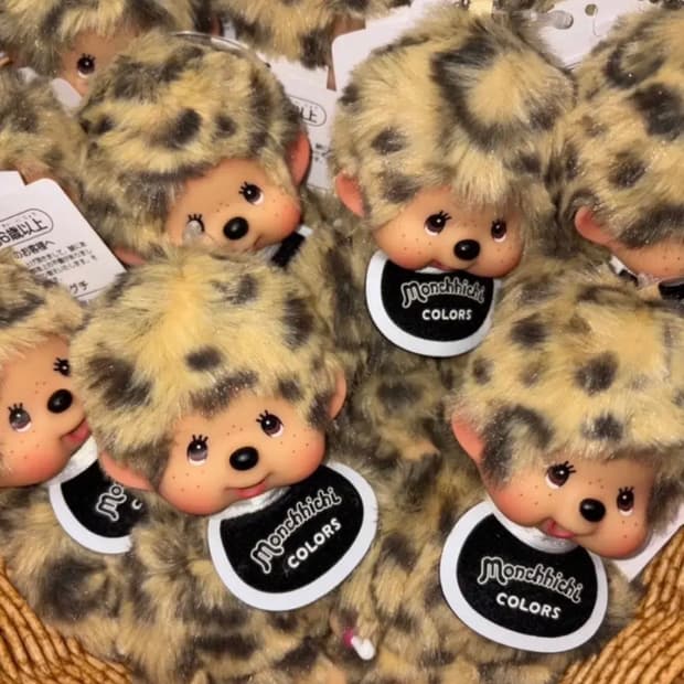 몬치치 호피 무늬 컬러즈 레오파드 인형 키링