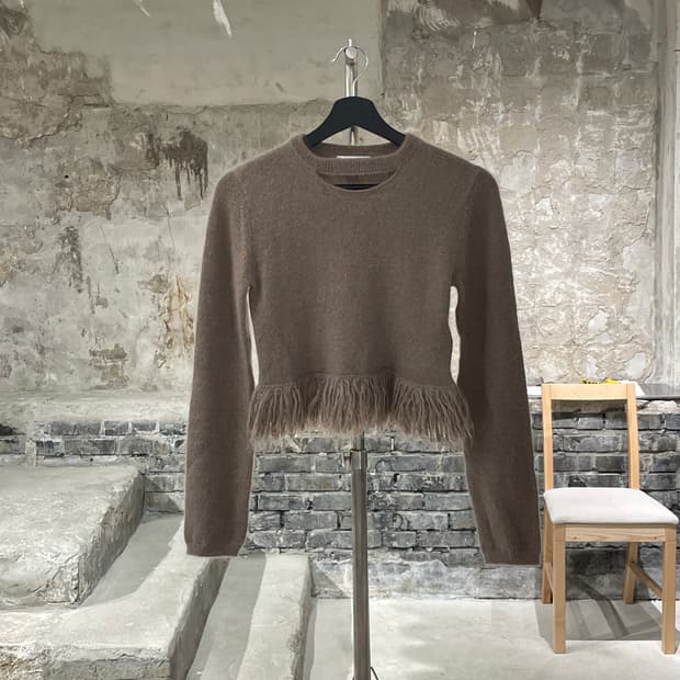 jw앤더슨 페이온 블렌드 모헤어 크롭 스웨터