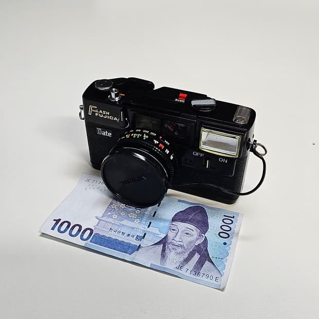 작례O 목측식의 근본 후지카 플래시 데이트 필름카메라 빈티지 필카