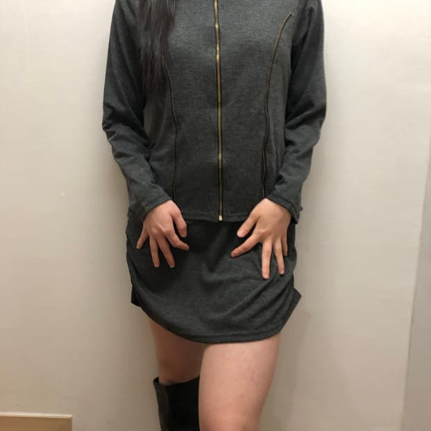 빈티지 그레이 펑크 원피스