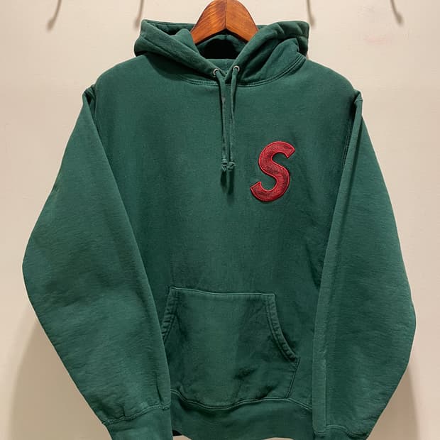 슈프림 2018 S 로고 후드티 L