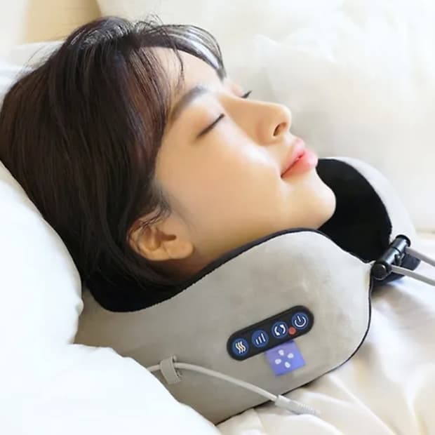 오엘라 무선 휴대 여행용 목베개 마사지기 안마기 그레이