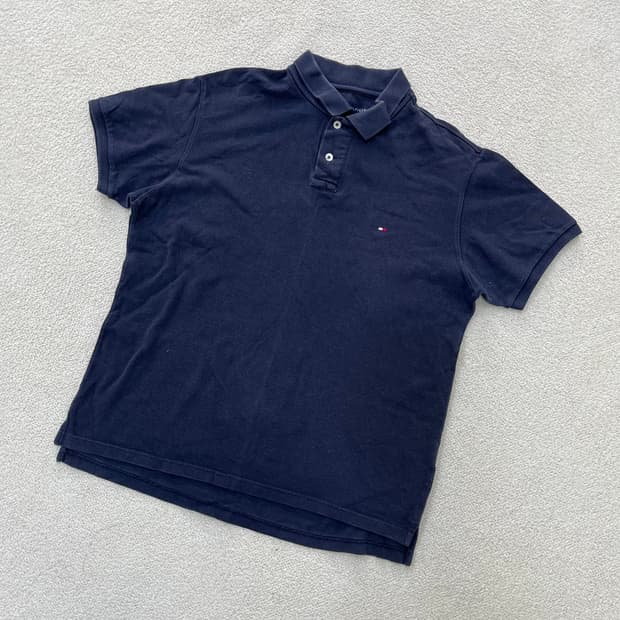 L 타미힐피거 반팔 카라 티셔츠 0409M