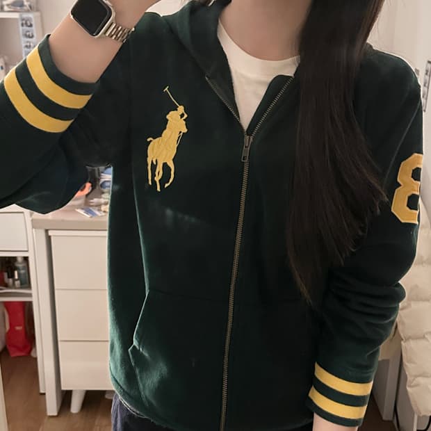 폴로 빅포니 후드집업 그린 S-M