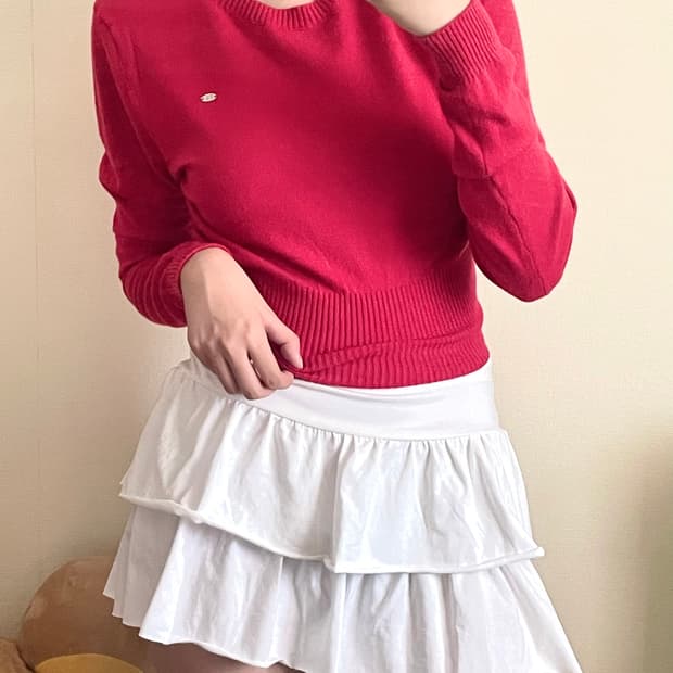 페일제이드 피티드 레이온 니트 티 레드