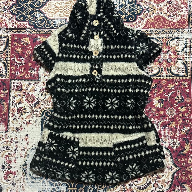 눈꽃 반팔 후리스 