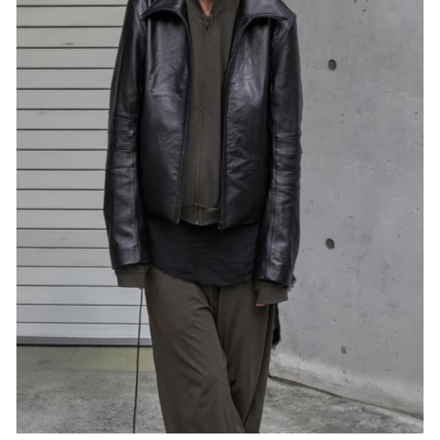 머듈 appendix leather jacket /black