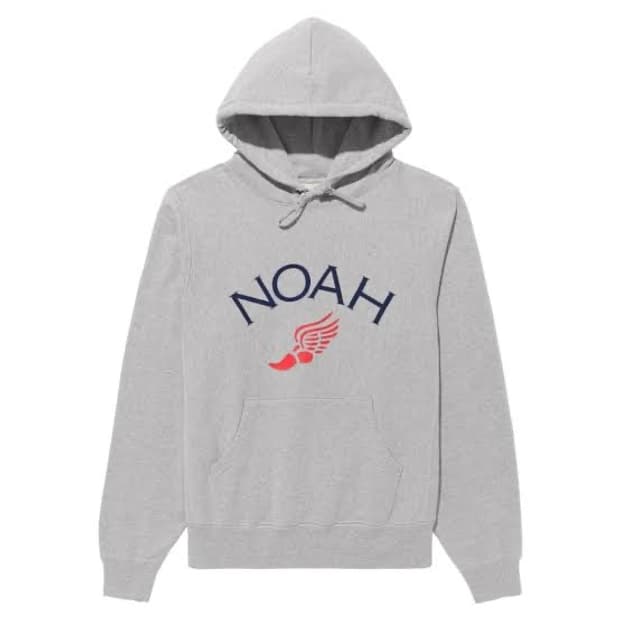 [L] noah 노아 윙풋 로고 후드 그레이