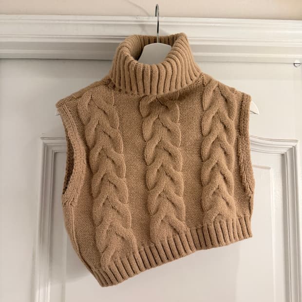 자라 니트 목폴라 크롭