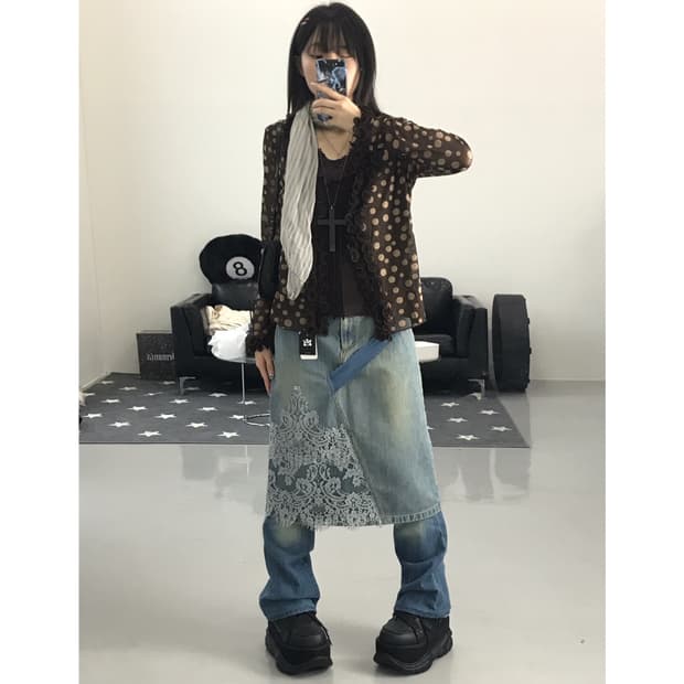 Jpn Brown Dotted Cardigans