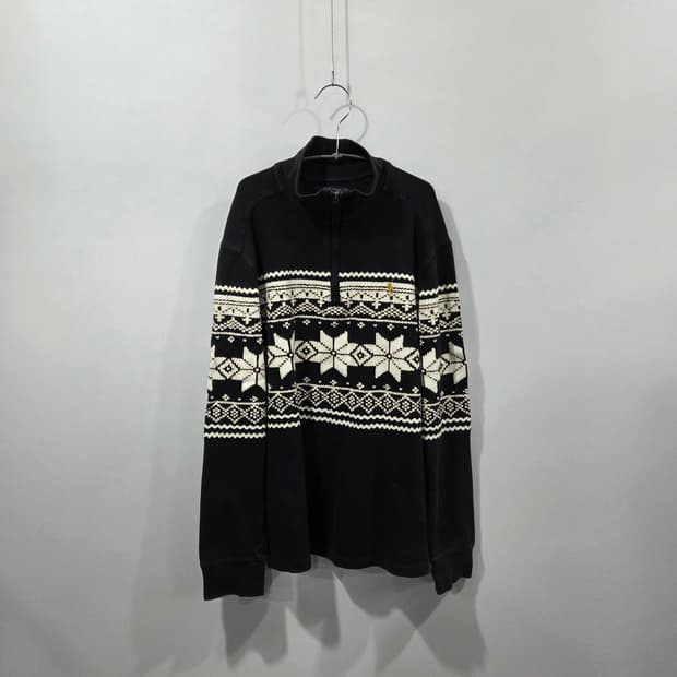 폴로랄프로렌 키즈 노르딕 패턴 프린팅 풀오버 하프집업 롱슬리브 L(14/