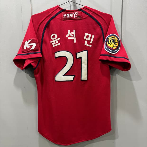 90 위팬 기아타이거즈 야구팀 21 윤석민 마킹 유니폼 져지 반팔 티셔츠