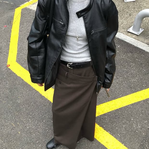 오데스 레더 집업 자켓