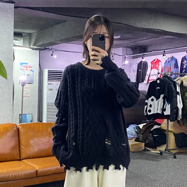 KYE 디트로이트 꽈배기 니트 B3340