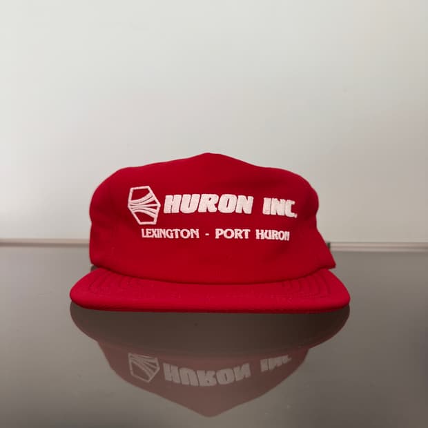 USA HURON INC 빈티지 모자 볼캡 트러커 메쉬 레드